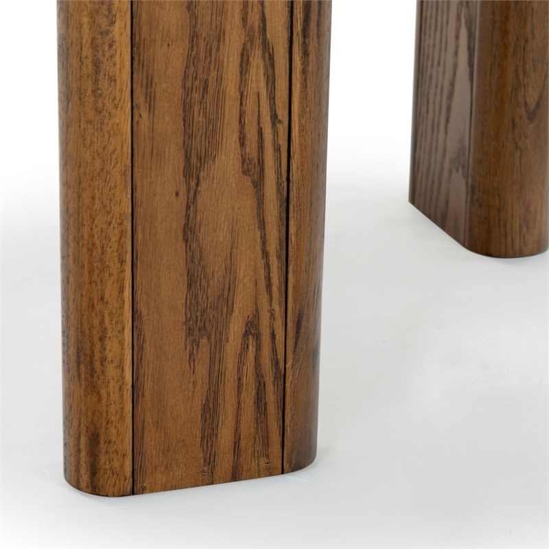 Safavieh Olivetta Round Wood Dining Table in Medium Oak