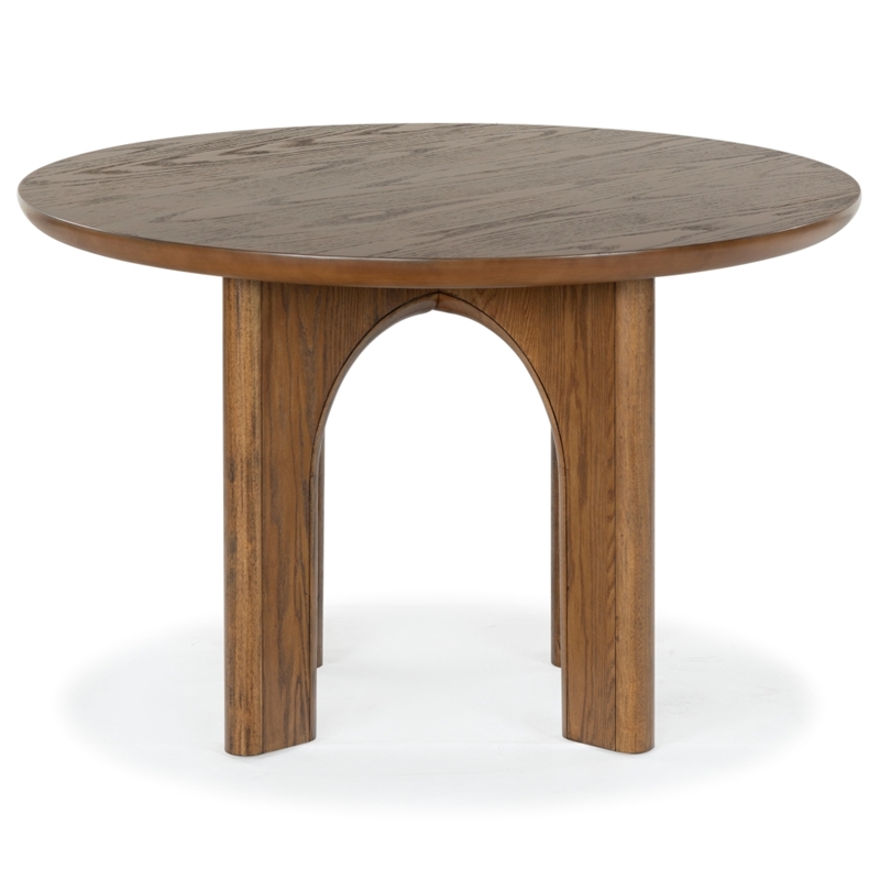 Safavieh Olivetta Round Wood Dining Table in Medium Oak