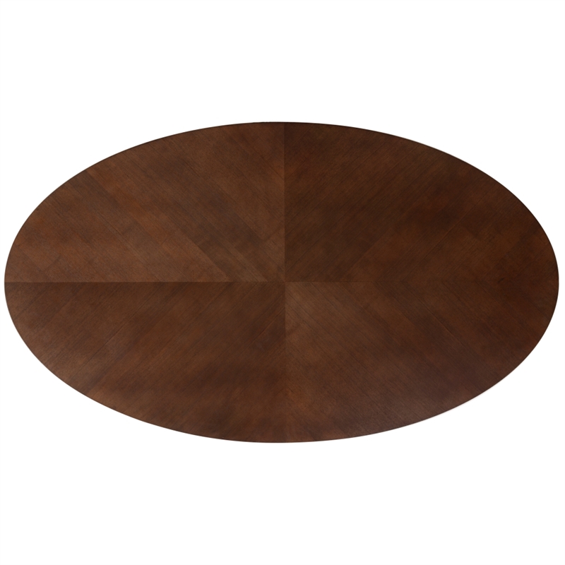 Safavieh Hawkins Wood Oval Dining Table in Walnut