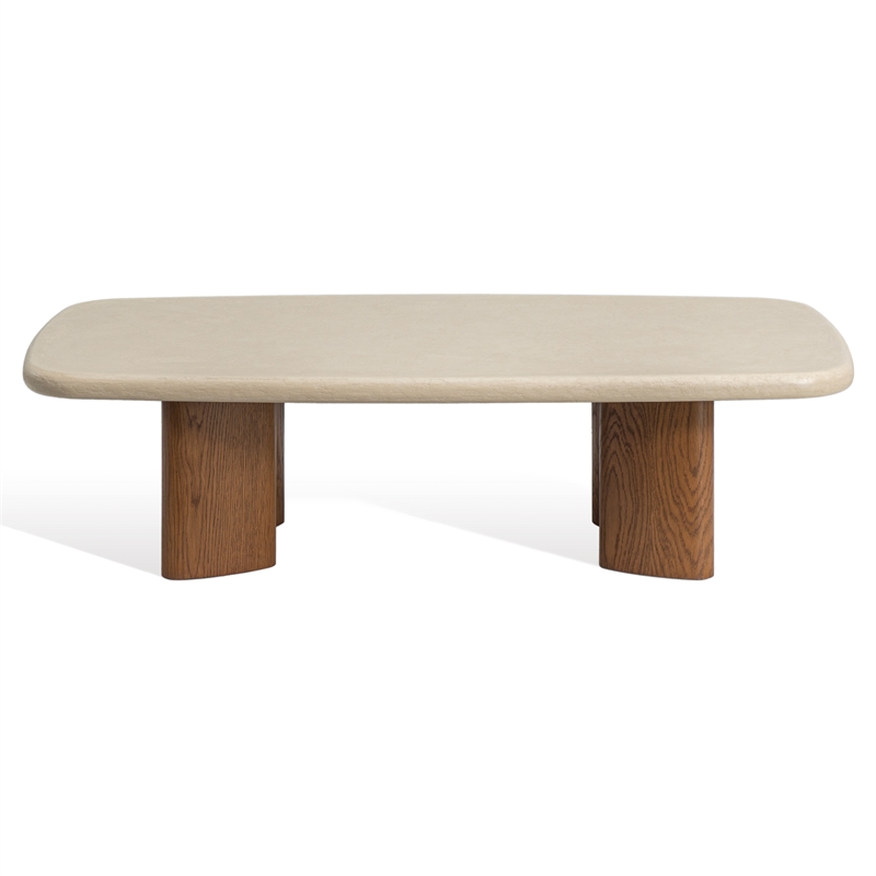 Safavieh Theodora Wood Coffee Table in Chestnut / Cream