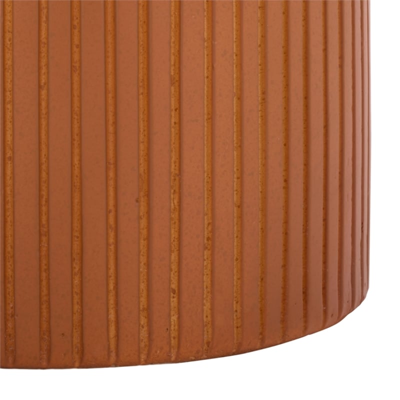 Safavieh Oskar Round Concrete and Iron Accent Table in Brown