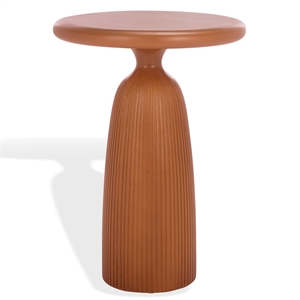 Safavieh Oskar Round Concrete and Iron Accent Table in Brown