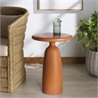 Safavieh Oskar Round Concrete and Iron Accent Table in Brown