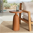 Safavieh Oskar Round Concrete and Iron Accent Table in Brown