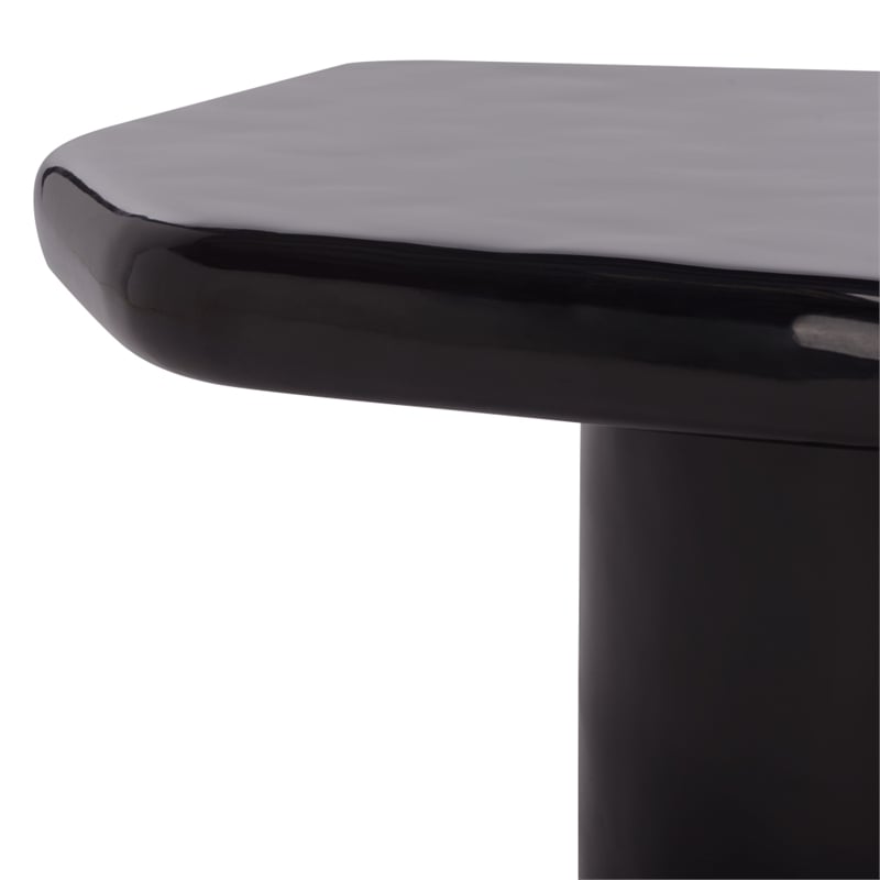 Safavieh Rhianna Concrete Coffee and Iron Table in Black