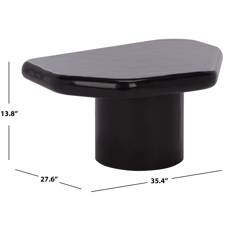 Safavieh Rhianna Concrete Coffee and Iron Table in Black