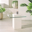 Safavieh Sophibeth Concrete and Glass Accent Table Ivory / Clear