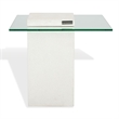 Safavieh Sophibeth Concrete and Glass Accent Table Ivory / Clear