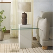 Safavieh Sophibeth Concrete and Glass Accent Table Ivory / Clear