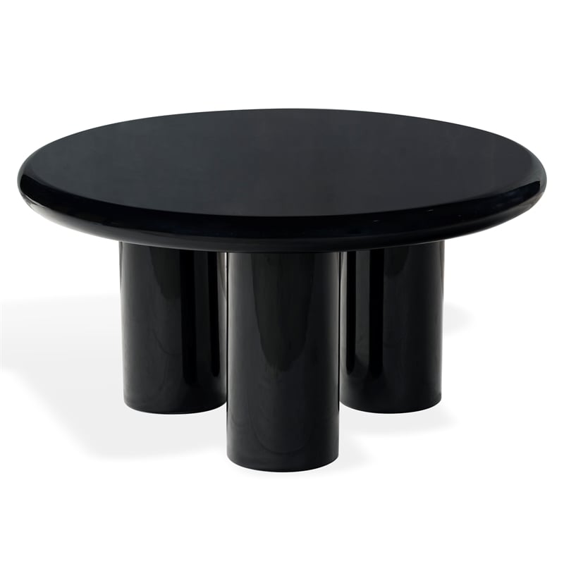 Safavieh Lollita Round Concrete Coffee Table in Black