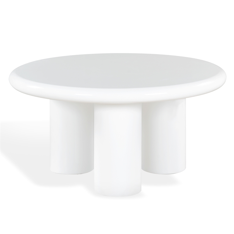Safavieh Lollita Round Concrete Coffee Table in White