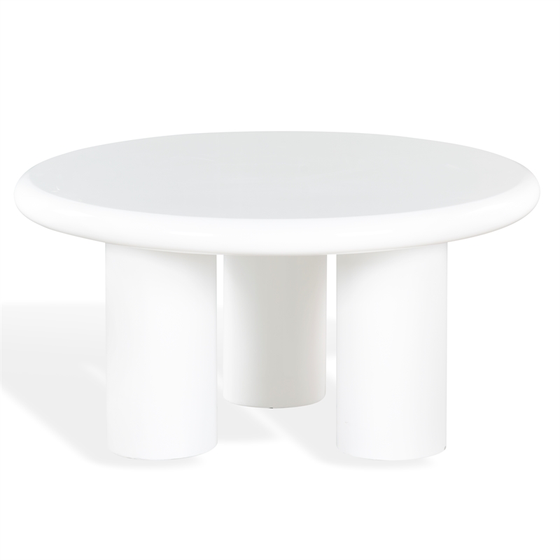 Safavieh Lollita Round Concrete Coffee Table in White