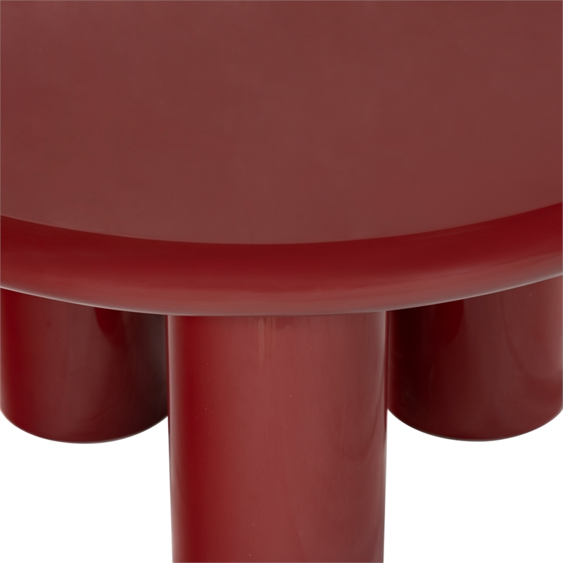 Safavieh Lollita Round Concrete Coffee Table in Red