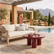 Safavieh Lollita Round Concrete Coffee Table in Red