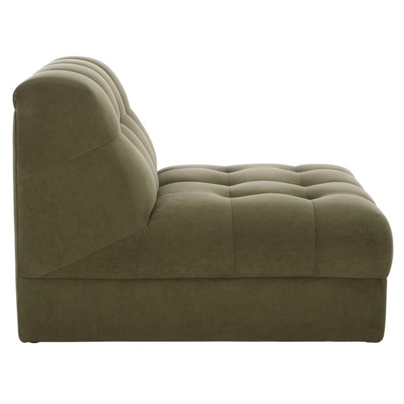 Safavieh Thane Velvet Wood Accent Chair in Green