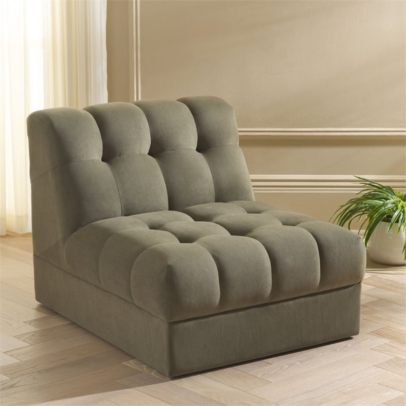 Safavieh Thane Velvet Wood Accent Chair in Green