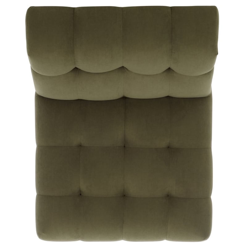 Safavieh Thane Velvet Wood Accent Chair in Green