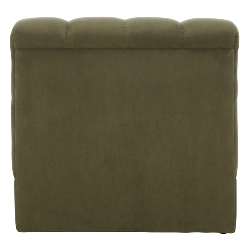 Safavieh Thane Velvet Wood Accent Chair in Green
