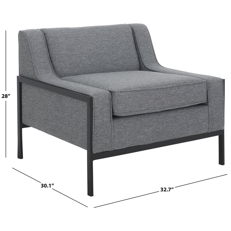 Safavieh Somerled Wood and Metal Accent Chair in Gray / Black