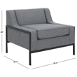 Safavieh Somerled Wood and Metal Accent Chair in Gray / Black