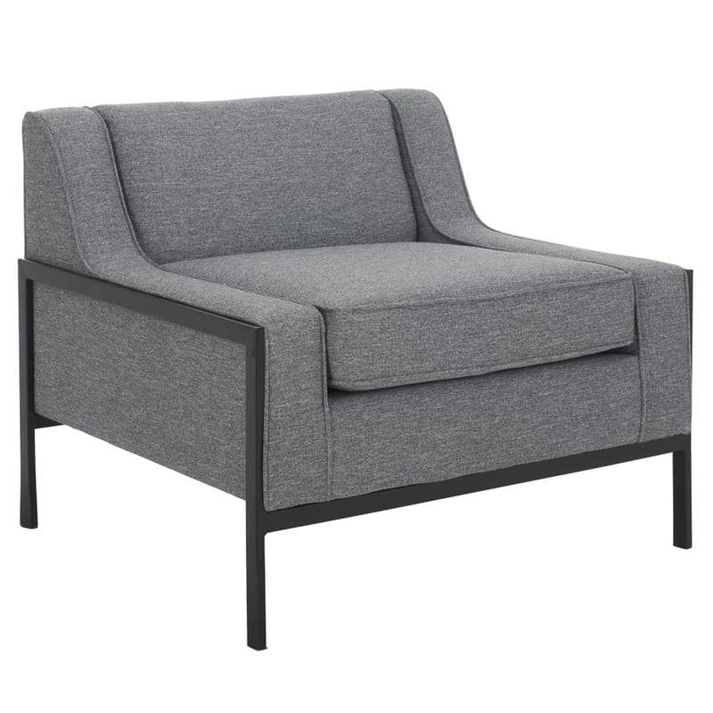 Safavieh Somerled Wood and Metal Accent Chair in Gray / Black
