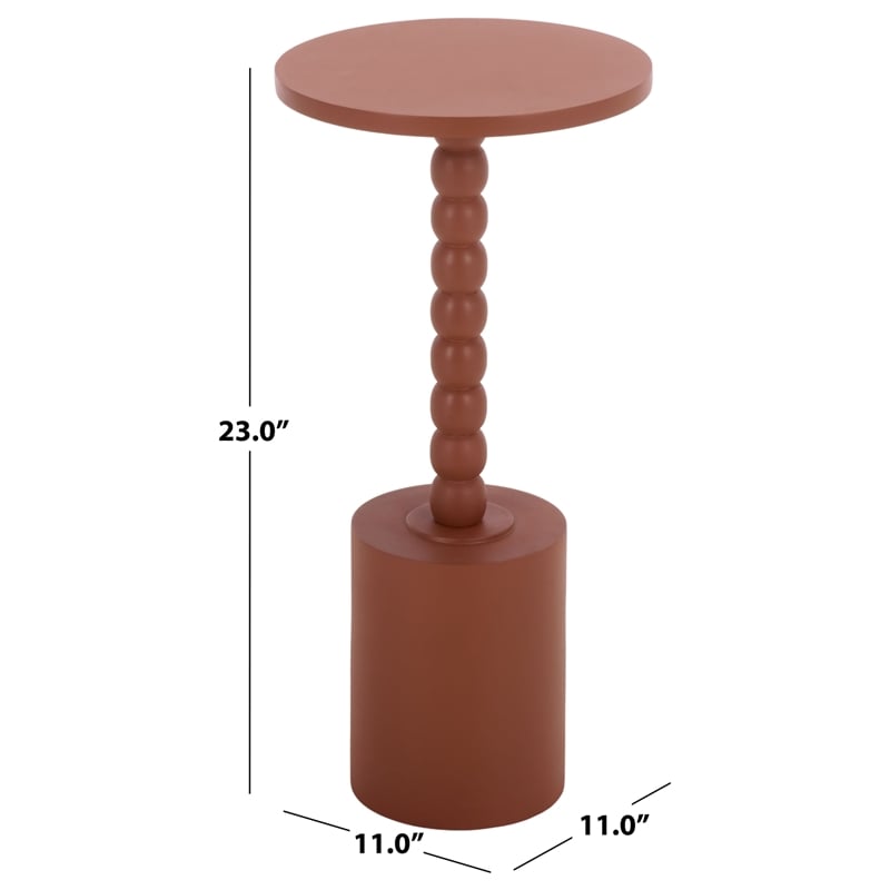 Safavieh Fern Wood Accent Table in Orange