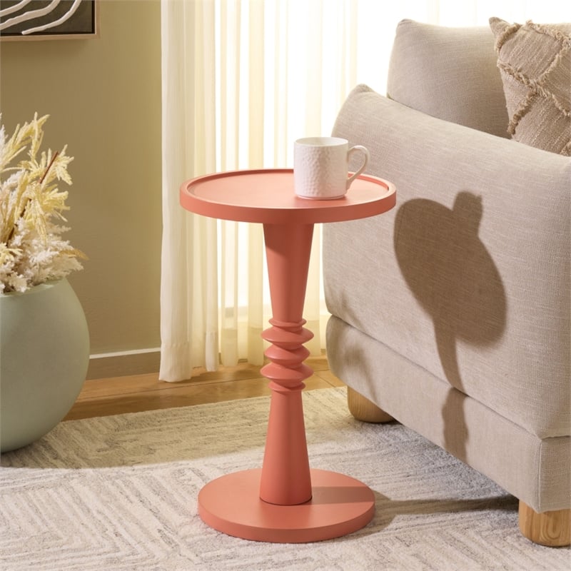 Safavieh Omid Wood Accent Table in Pink