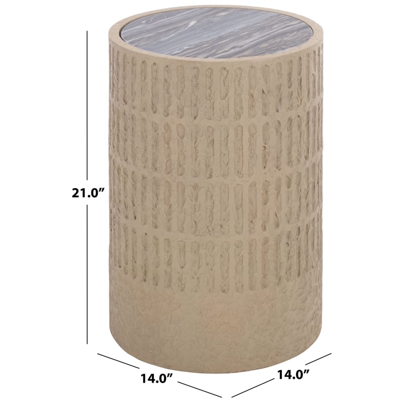 Safavieh Venti Wood Accent Table in Taupe / Black