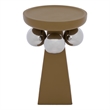 Safavieh Banks Wood and Steel Accent Table in Mustard / Silver