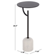 Safavieh Harlowe  Marble and Iron Accent Table in Black / White