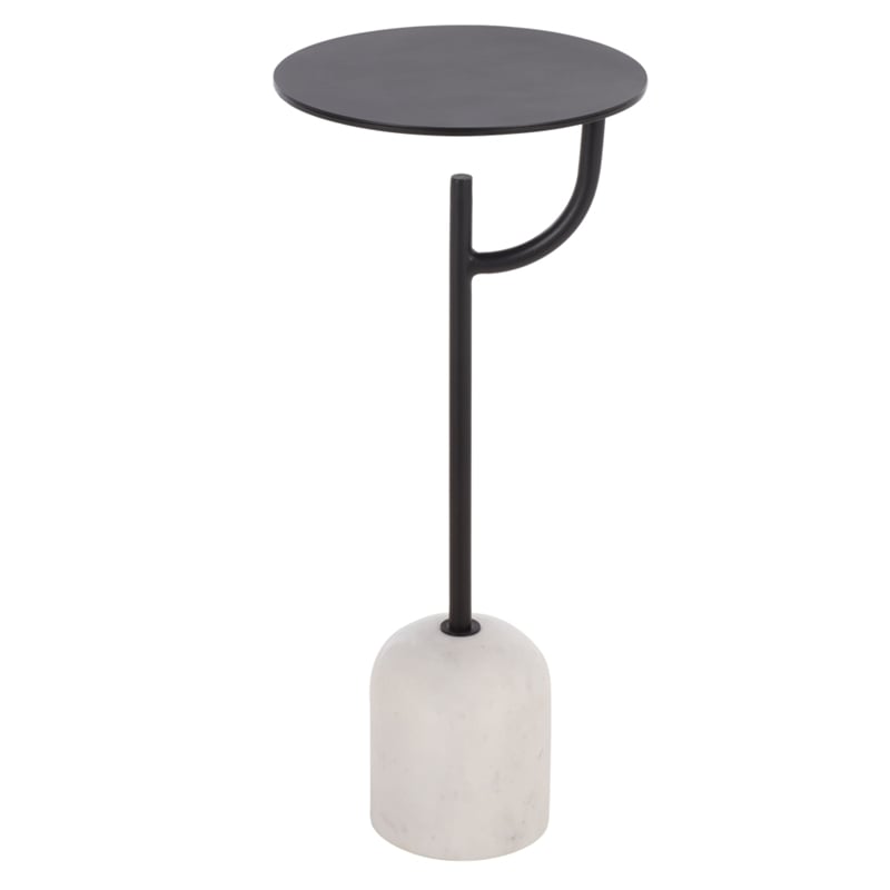 Safavieh Harlowe  Marble and Iron Accent Table in Black / White