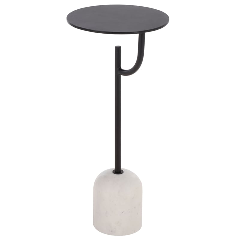 Safavieh Harlowe  Marble and Iron Accent Table in Black / White