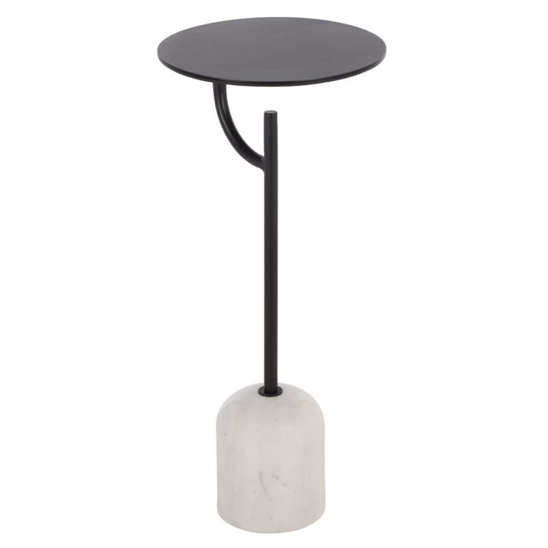 Safavieh Harlowe  Marble and Iron Accent Table in Black / White