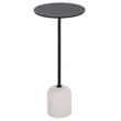 Safavieh Harlowe  Marble and Iron Accent Table in Black / White