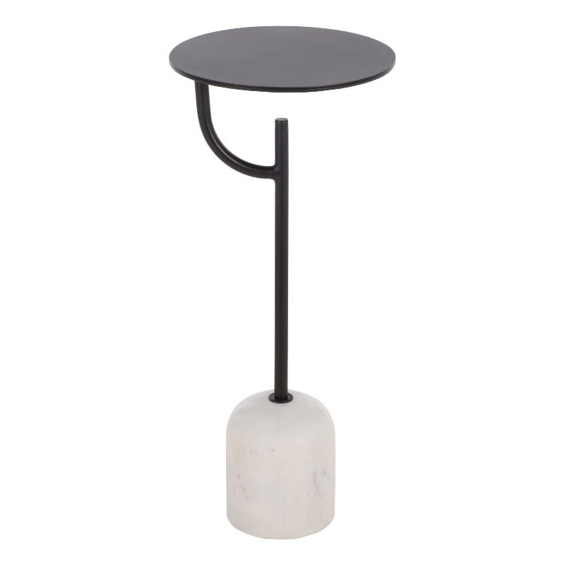Safavieh Harlowe  Marble and Iron Accent Table in Black / White