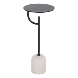 Safavieh Harlowe  Marble and Iron Accent Table in Black / White