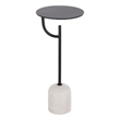 Safavieh Harlowe  Marble and Iron Accent Table in Black / White