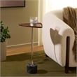 Safavieh Kristel Wood and Marble Accent Table in Brown/Silver/Black
