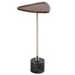 Safavieh Kristel Wood and Marble Accent Table in Brown/Silver/Black