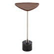 Safavieh Kristel Wood and Marble Accent Table in Brown/Silver/Black