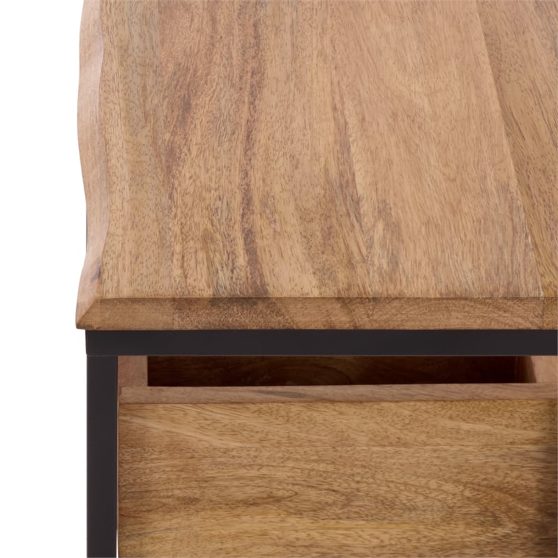 Safavieh Amirah Wood Accent Table in Natural / Black