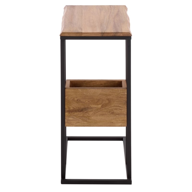 Safavieh Amirah Wood Accent Table in Natural / Black