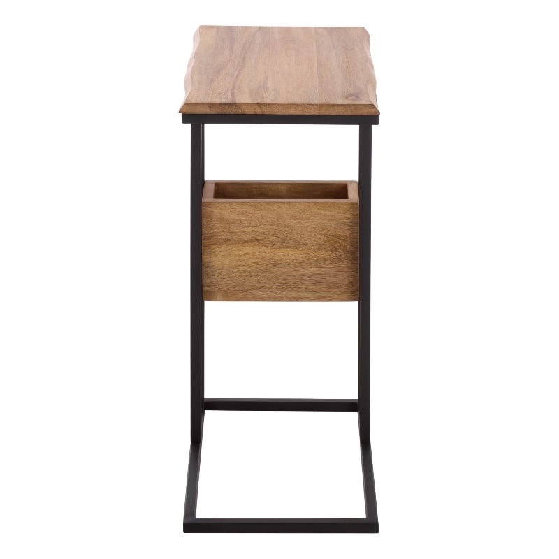 Safavieh Amirah Wood Accent Table in Natural / Black