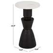 Safavieh Kyla Wood and Marble Accent Table in Black / White