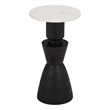 Safavieh Kyla Wood and Marble Accent Table in Black / White