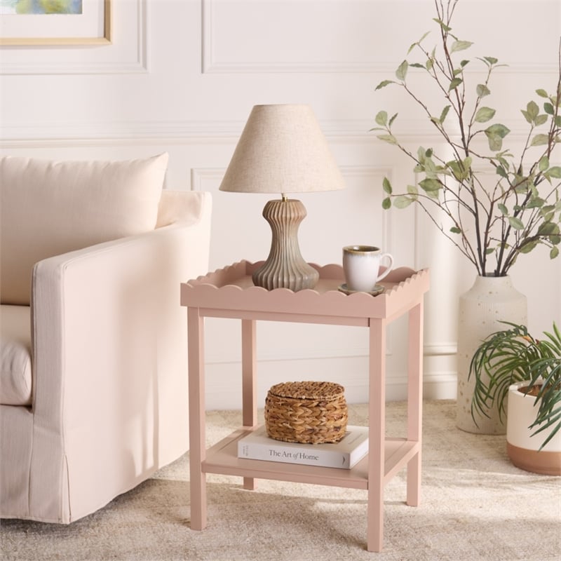 Safavieh Starlyn Wood Accent Table in Pink