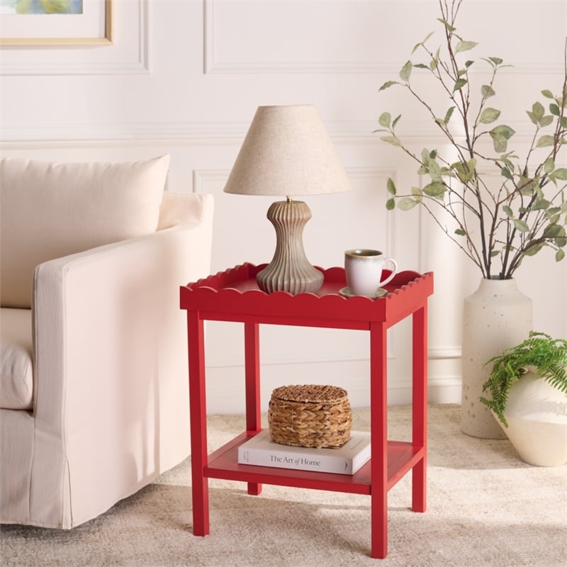 Safavieh Starlyn Wood Accent Table in Red