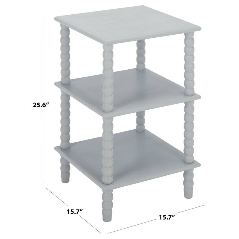 Safavieh Dilyn 3 Shelf Wood Accent Table in Gray