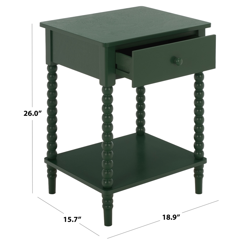 Safavieh Orbis One Wood Drawer Accent Table in Green