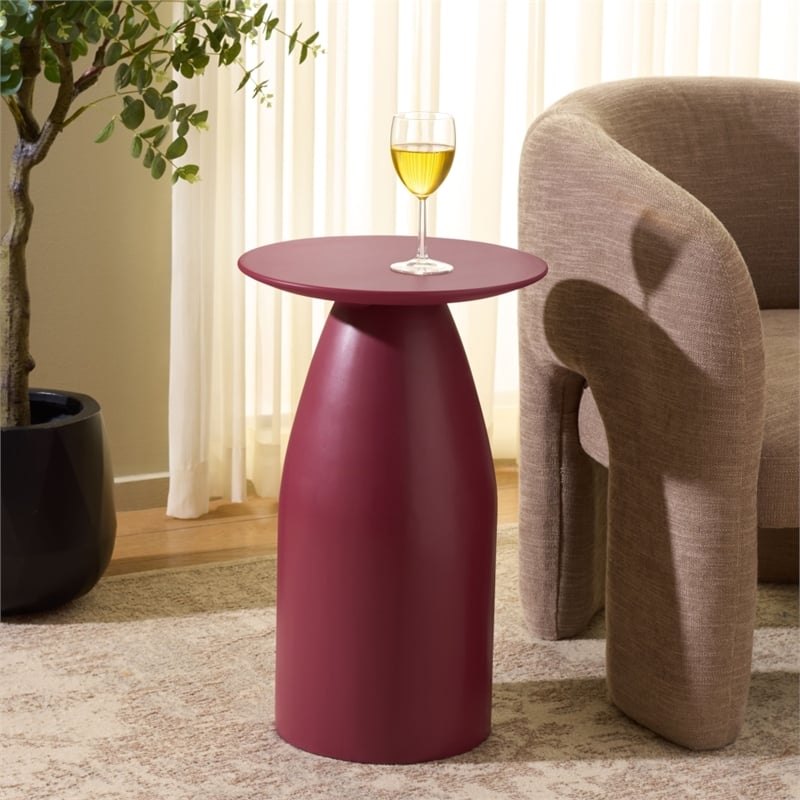 Safavieh Margie Wood Accent Table in Magenta